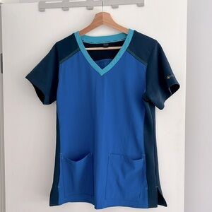 Royal Blue Carhartt Force Short-Sleeved Scrub Top